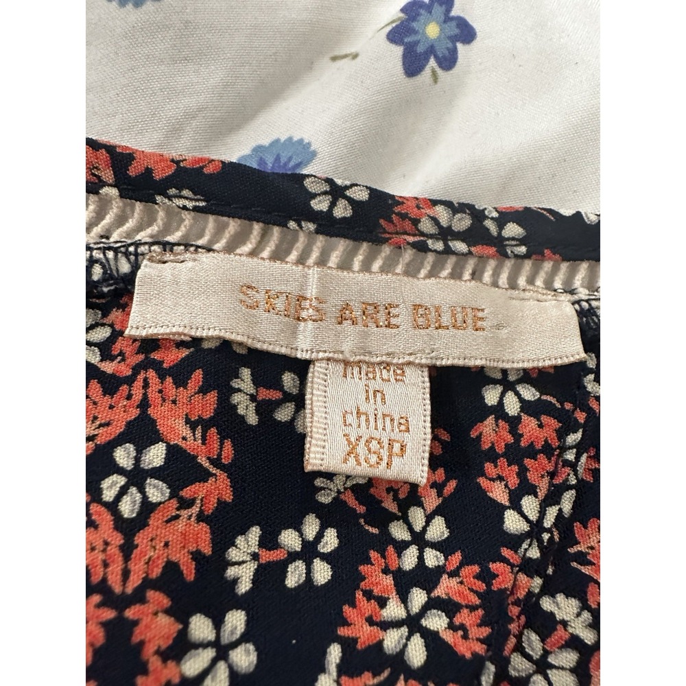 Skies Are Blue Boho Floral Abstract Tank Sz:XSP Multicolor Sleeveless Rayon - Picture 8 of 8